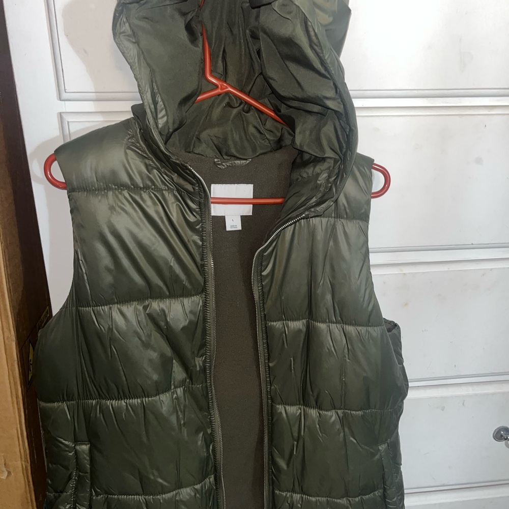 Old Navy Forest Green Hooded Vest